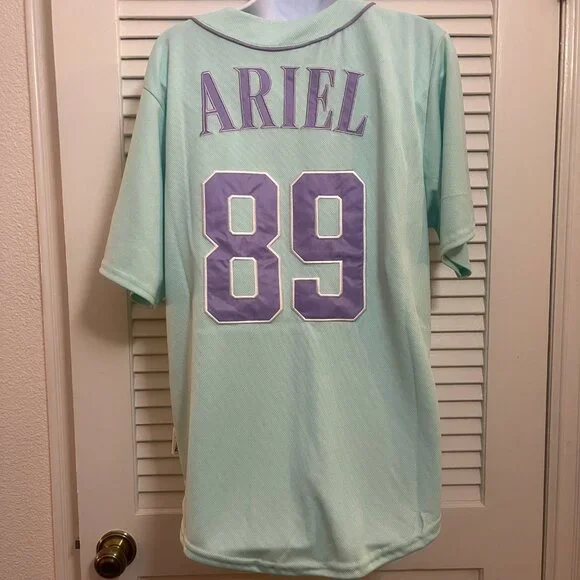 Disneyland Ariel 89 Baseball Jersey NWT Size Small (Little Mermaid)